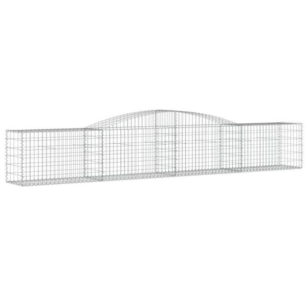 Gabionkorgar - Arqués 2 st - 400×50×60/80 cm - Galvaniserat stål - Tråd 3,5 mm silver-