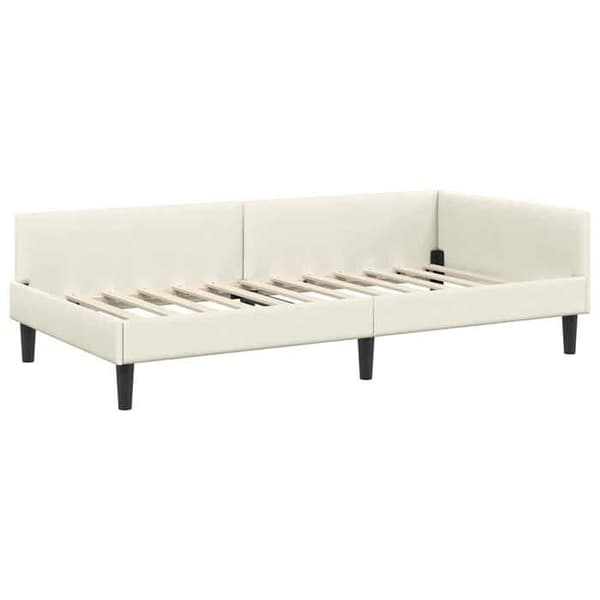 Maison Exclusive - Hörnsängram Creme 80 cm x 200 cm Sammet