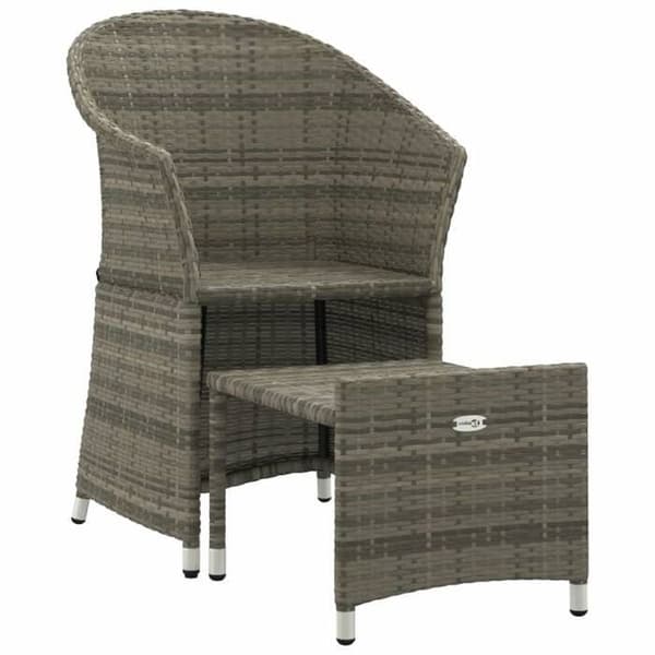 Maison Exclusive - Trädgårdsmöbler 2 delar med kuddar Grå Flätad resin