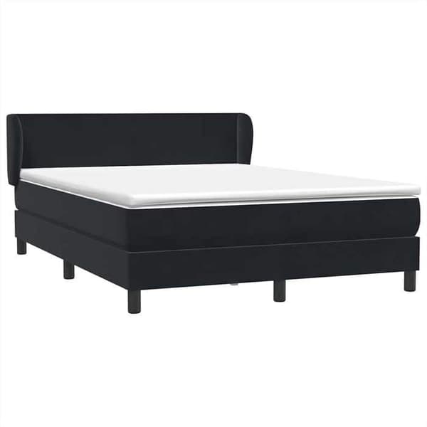 Maison Exclusive - Sängyn lattiapuut, musta patja 160x210 cm sametti