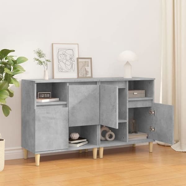 Maison Exclusive - Buffeter 2 stk grå beton 60x35x70 cm ingeniørtræ betong grå