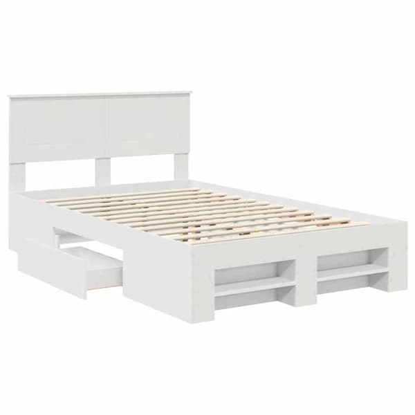 Maison Exclusive - Sängram Vit 137 x 203 cm Ingenjörsträ