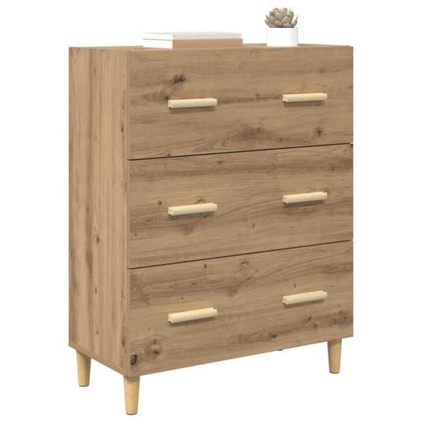 Maison Exclusive - Buffet i håndlavet egetræ 69,5 x 34 x 90 cm Ingeniørtræ