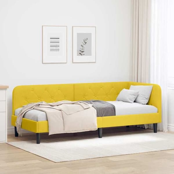 Maison Exclusive - Gul hörnsängram 80 x 200 cm Sammet Gul