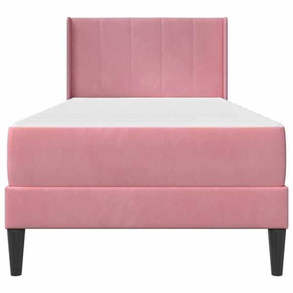 Maison Exclusive - Sängram med madrass Rosa 80 x 200 cm Sammet