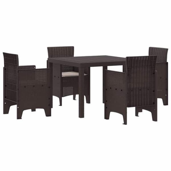 Havemøbler - EKSKLUSIVT HUS - 5 dele - Brun - Poly rattan - UV-resistent brun