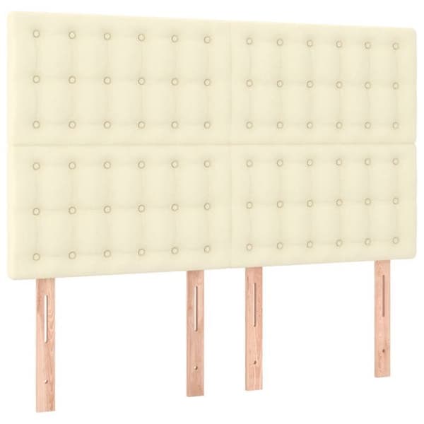 Maison Exclusive - Hovedgærde Creme 144x5x118/128 cm Simililæder Grädde