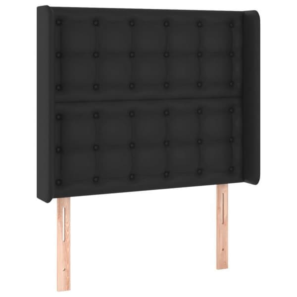 Maison Exclusive - LED Hovedgærde Sort 93x16x118/128 cm Syntetisk Læder