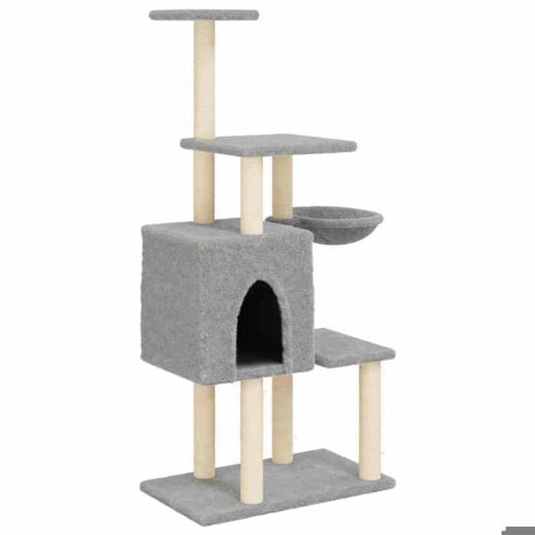 Maison Exclusive - Katte træ med sisal kløer Lys grå 131 cm Ljusgrått
