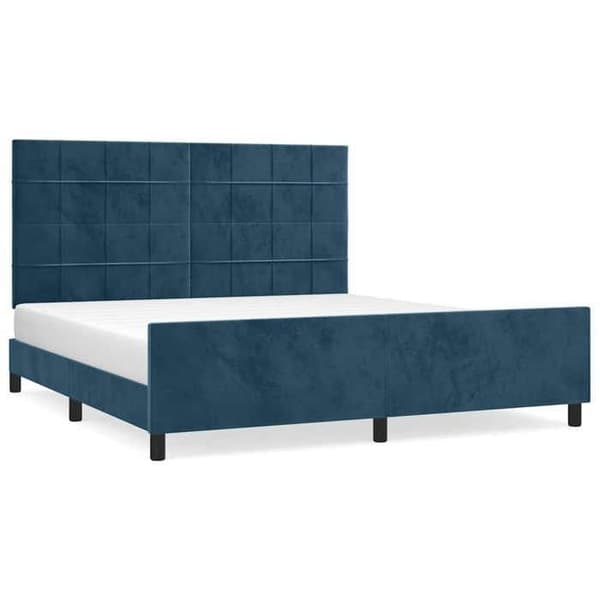Maison Exclusive - Sängram utan madrass i mörkblå sammet