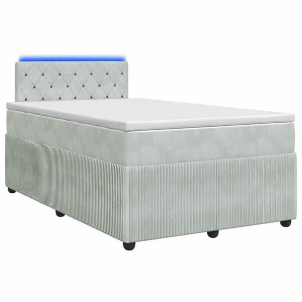 Maison Exclusive - Sängbox med madrass Ljusgrå 120 x 200 cm Sammet