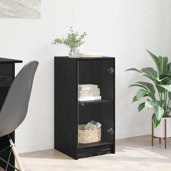 Maison Exclusive - Buffé Ek svart 35 x 37 x 76 cm Ingenjörsträ