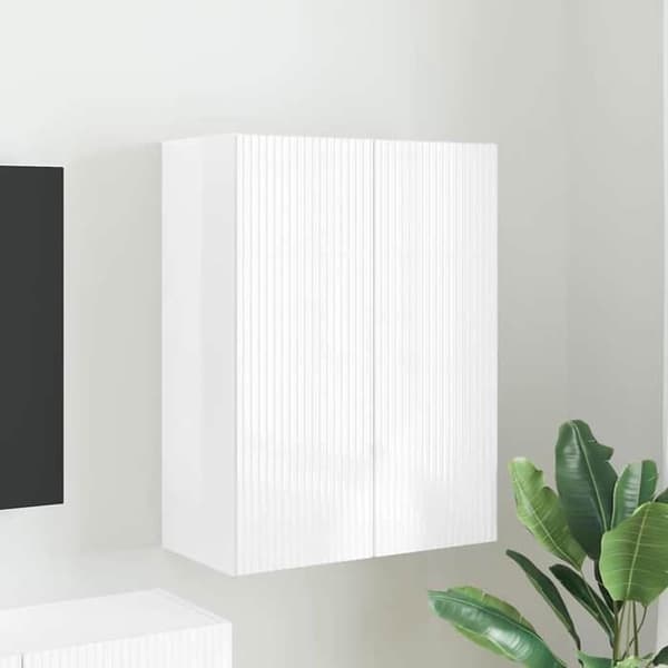 Maison Exclusive - Väggmonterad TV-möbel 59,5 x 31 x 80 cm Blank vit