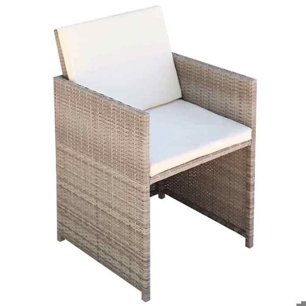 Maison Exclusive - Utomhusmatgrupp med kuddar 5 delar Rotsin Beige