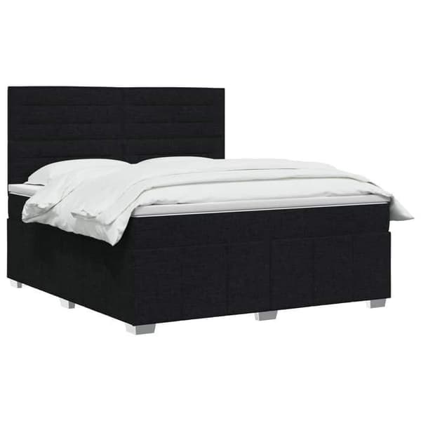 Maison Exclusive - Boxspring seng med madras Sort 140 x 190 cm Stof