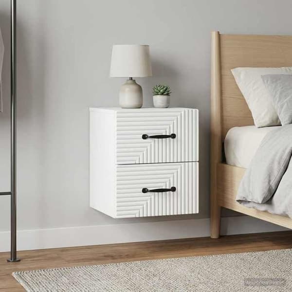 Maison Exclusive - Väggmonterad nattduksbord 2 st Vit 34,5 x 33 x 40 cm