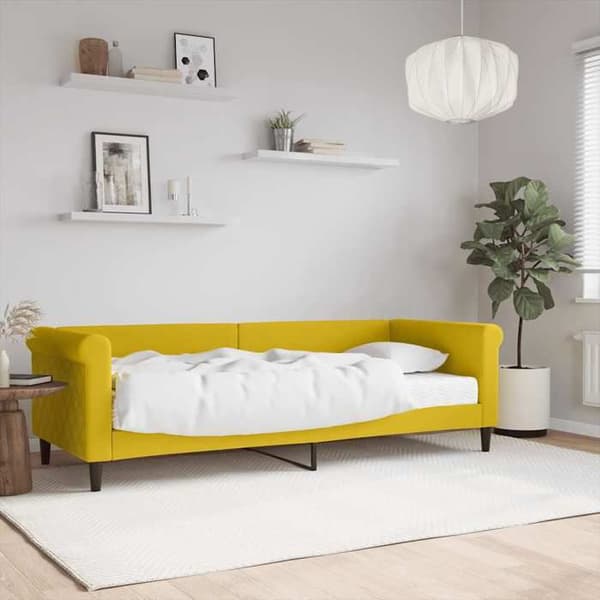 Maison Exclusive - Päivävuode keltaisella patjalla 80x200 cm samettia