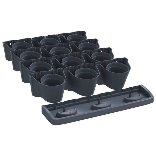 Maison Exclusive - Sæt af 12 vertikale plantekasser Anthracite PP antracit