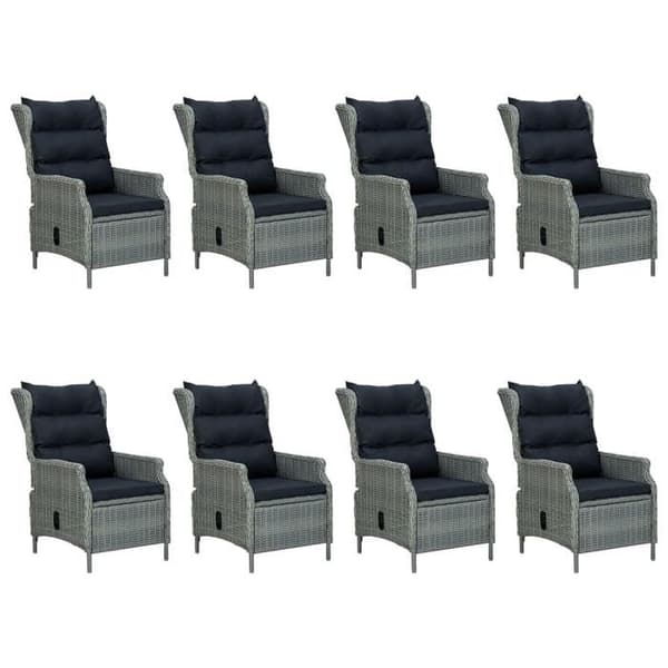 Maison Exclusive - Utomhusmatgrupp med 9 delar och kuddar i flätad resin