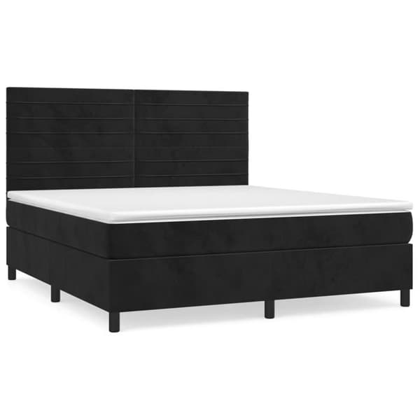 Maison Exclusive - Laidallinen sänky patjalla Musta 180x200 cm Sametti