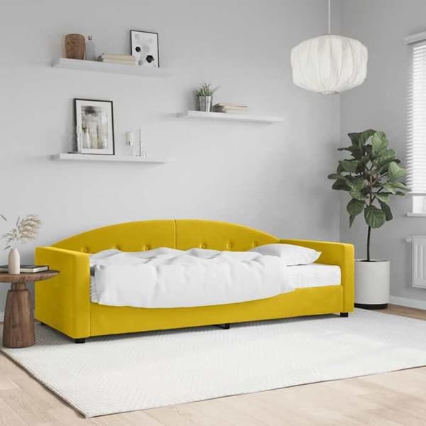 Maison Exclusive - Dagbädd med gul madrass 80x200 cm sammet Gul