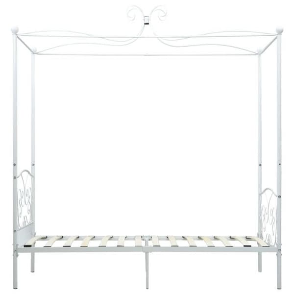 Sengestel - Eksklusiv Hus - Metal Baldakin - 90x200 cm - Hvid