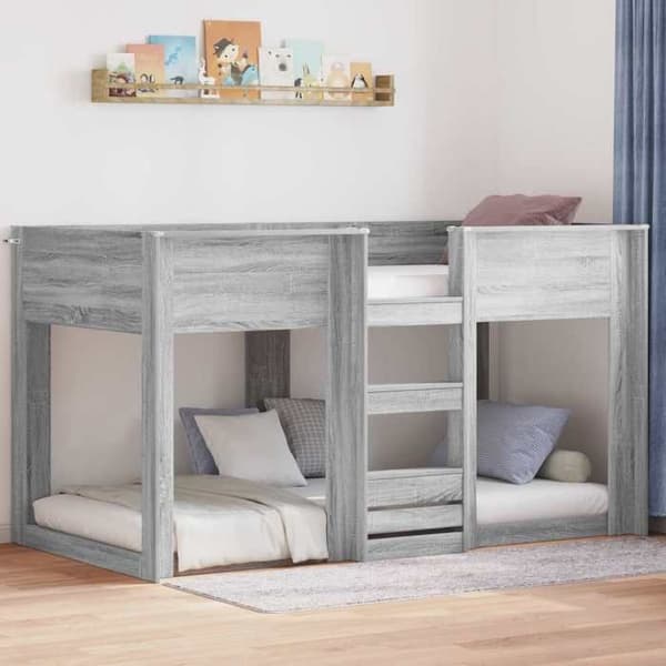 Maison Exclusive - Bunk säng för barn Grå Sonoma 75 x 190 cm