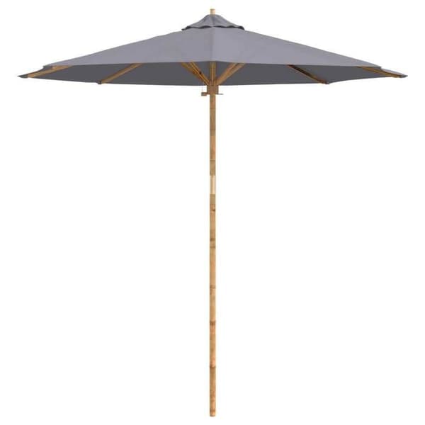 Maison Exclusive - Haveparasol Ø 240 x 260 cm Rund Bambus Mørkegrå