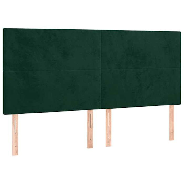 Maison Exclusive - LED-päätylevy Tummanvihreä 180x5x118/128 cm Sametti mörkgrön