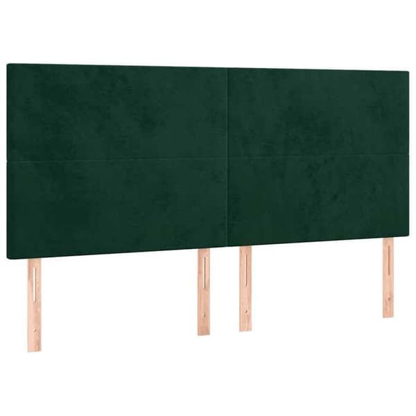 Maison Exclusive - Sänggavel med LED Grön mörk 180x5x118/128 cm Sammet mörkgrön
