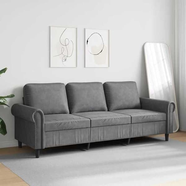 Maison Exclusive - 3-personers sofa i mørkegrå 180 cm velour