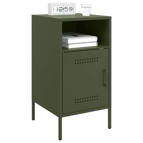 Maison Exclusive - Sängbord 2 st olivgrön 36x39x68 cm stål