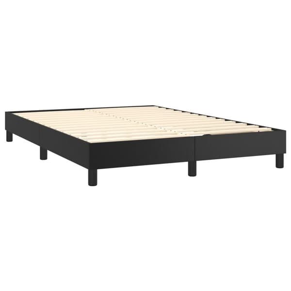 Maison Exclusive - Sengebund med sorte lameller 140x200 cm i kunstlæder
