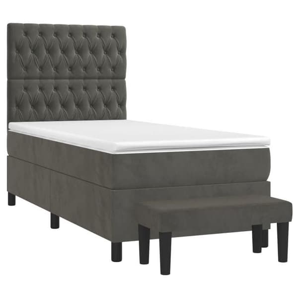 Maison Exclusive - Vaatimaton sänky ja tummanharmaa patja 90x190 cm sametti