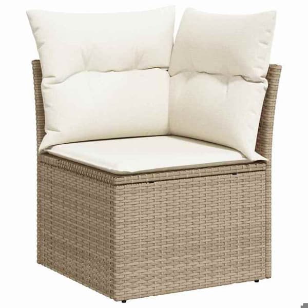 Maison Exclusive - 11 osan beige polyrottinkinen puutarhakalustesetti