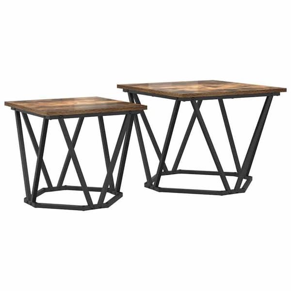 Maison Exclusive - Sæt af 2 sideborde Røget eg 50 x 50 x 40 cm Rökt ek