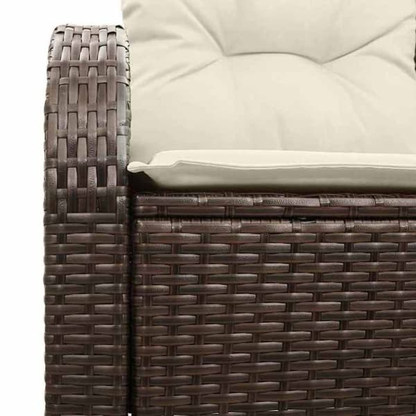 Maison Exclusive - Trädgårdsoffa med brunt kuddar 124 x 62 x 69cm polyrotin brun