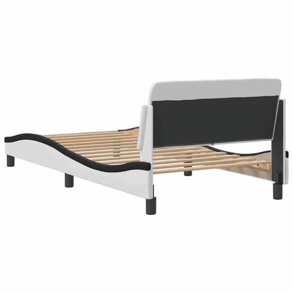 Maison Exclusive - Sängram Dover vit och svart 100x200 cm konstläder