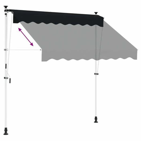 Maison Exclusive - Manuel udtrækkelig markise Sort 350 cm