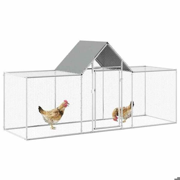Maison Exclusive - Hönshus 3 x 1 x 1,5 m Galvaniserat stål Silver