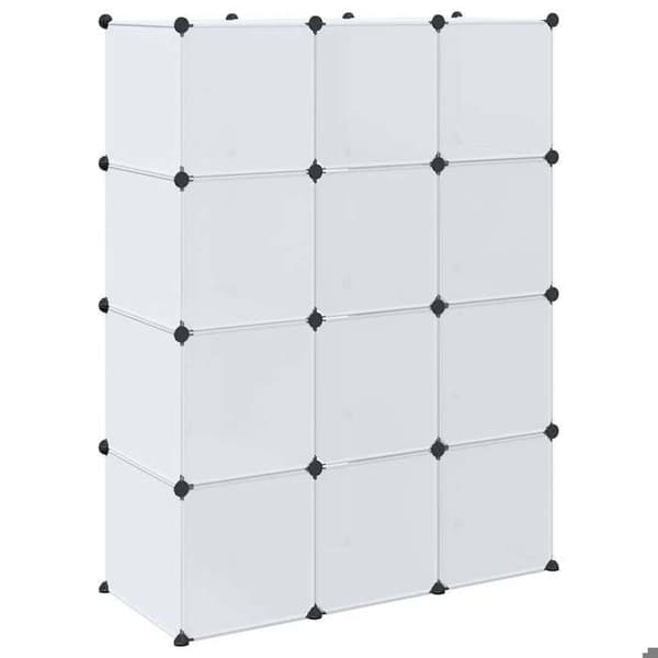 Maison Exclusive - Modulär garderob 9 fack 109x36,5x143 cm vit Vit