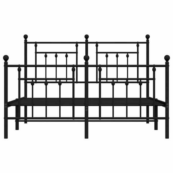 Metal sengestel - EKSKLUSIV HUS - 150x200 cm - Stål - Sort - Lamelseng, opbevaring under seng Svart