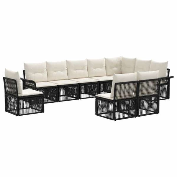 Maison Exclusive - Sæt af 10 pc have-sofaer i sort polyrotin