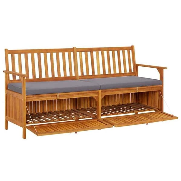 Maison Exclusive - Förvaringsbänk med kudde 170 cm Solid akaciaträ