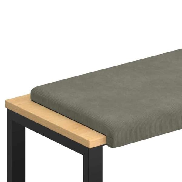 Maison Exclusive - Samettinen penkkityyny, vaaleanharmaa, syvyys 35 cm Ljusgrått