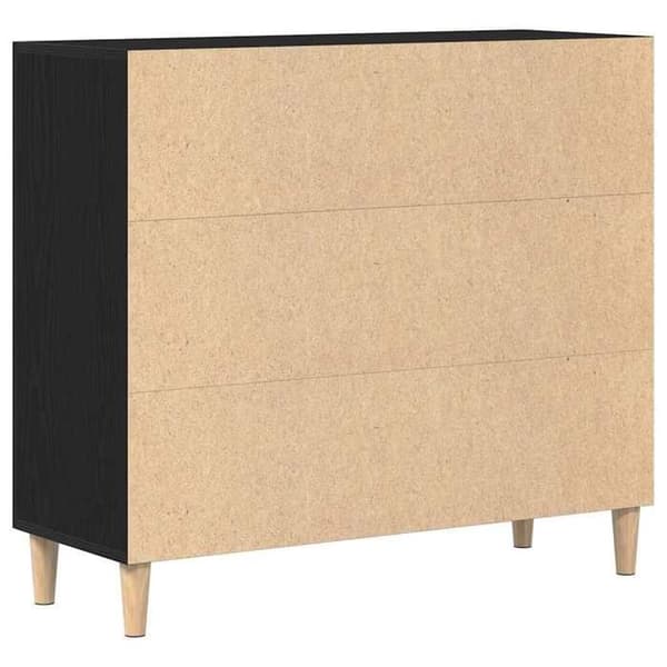 Maison Exclusive - Buffet Sort egetræ 90 x 34 x 80 cm Ingeniørtræ svart ek