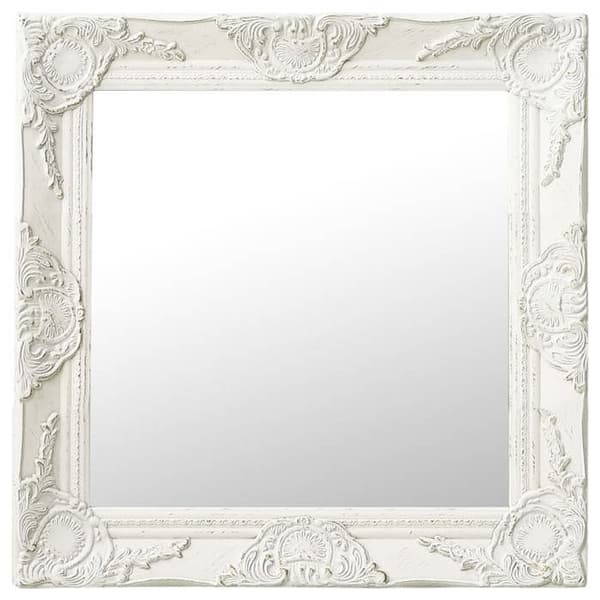 Maison Exclusive - Barockstil väggspegel 50x50 cm Vit