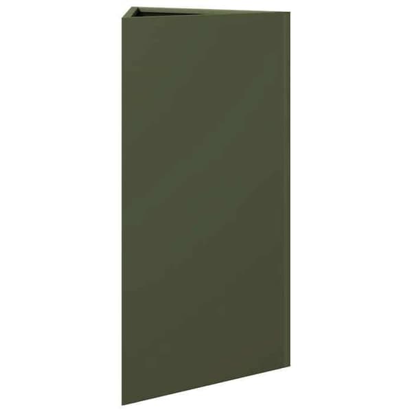 Maison Exclusive - Triangulär olivgrön kruka 40x34,5x75 cm stål