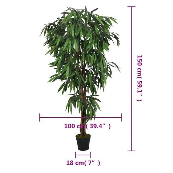 Kunstplanter - MAISON EXCLUSIVE - 600 blade - 150 cm - Grøn - Cementeret potte Grön