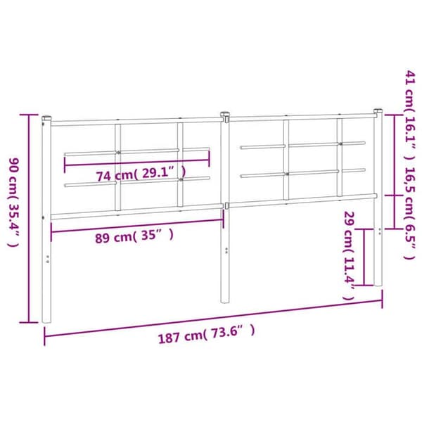 Maison Exclusive - Erstatnings hovedgærde i sort metal 180 cm